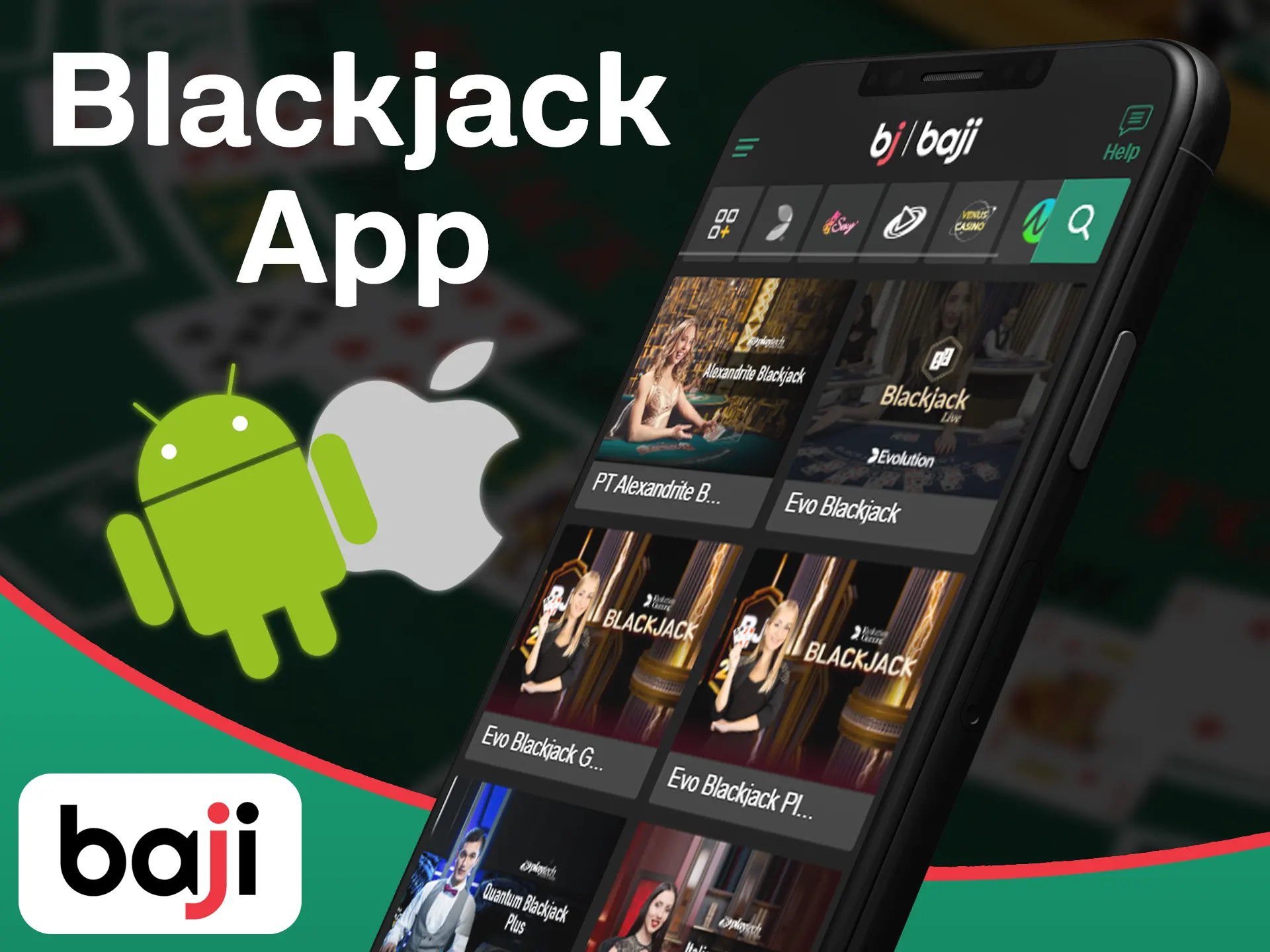 Play the blackjack app using the Baji app.