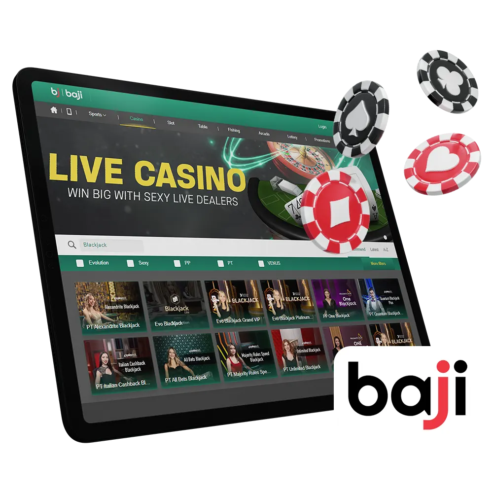 Try blackjack games in the Baji casino.