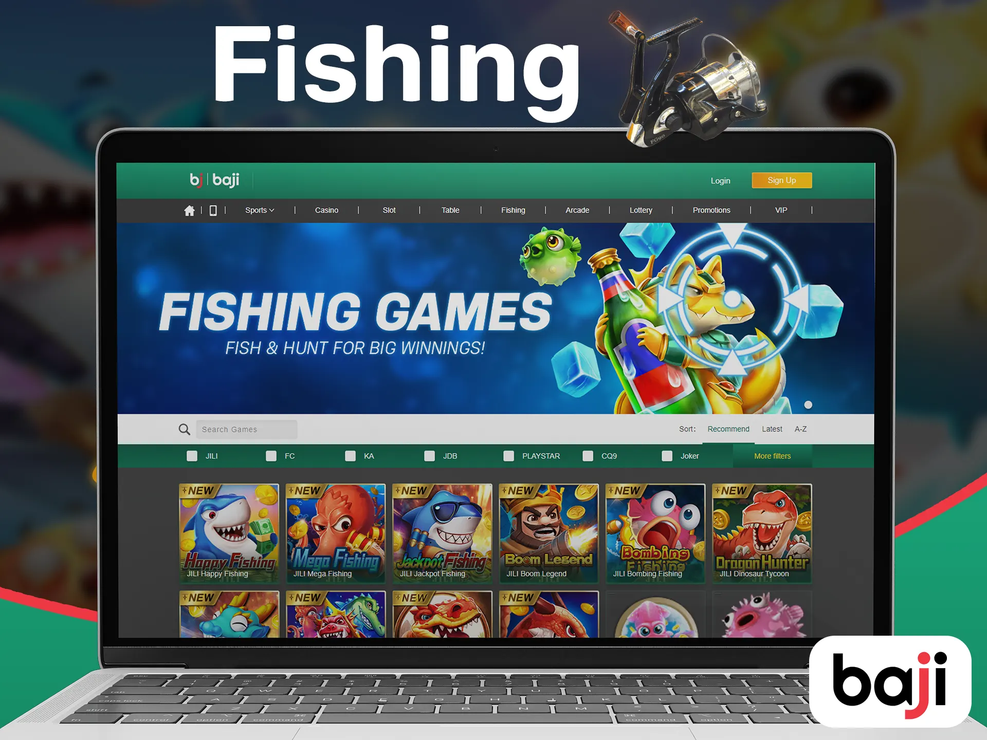 Try yourself in the Baji fishing games.