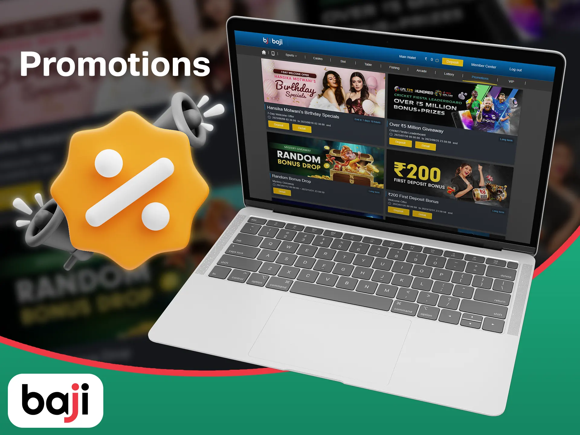Check for new Baji promotions on the promotions page.
