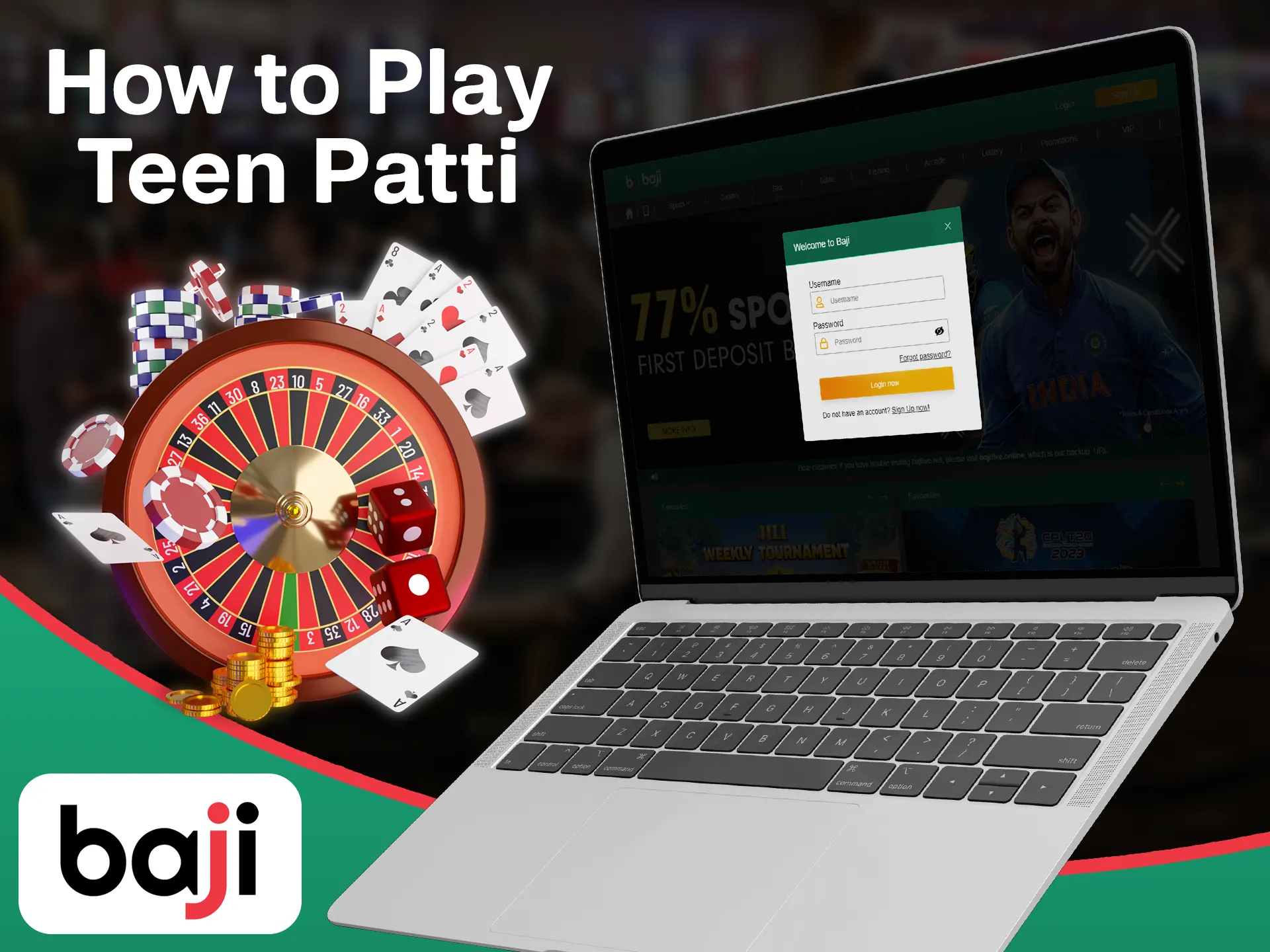 It's easy to play a teen patti game at the Baji.