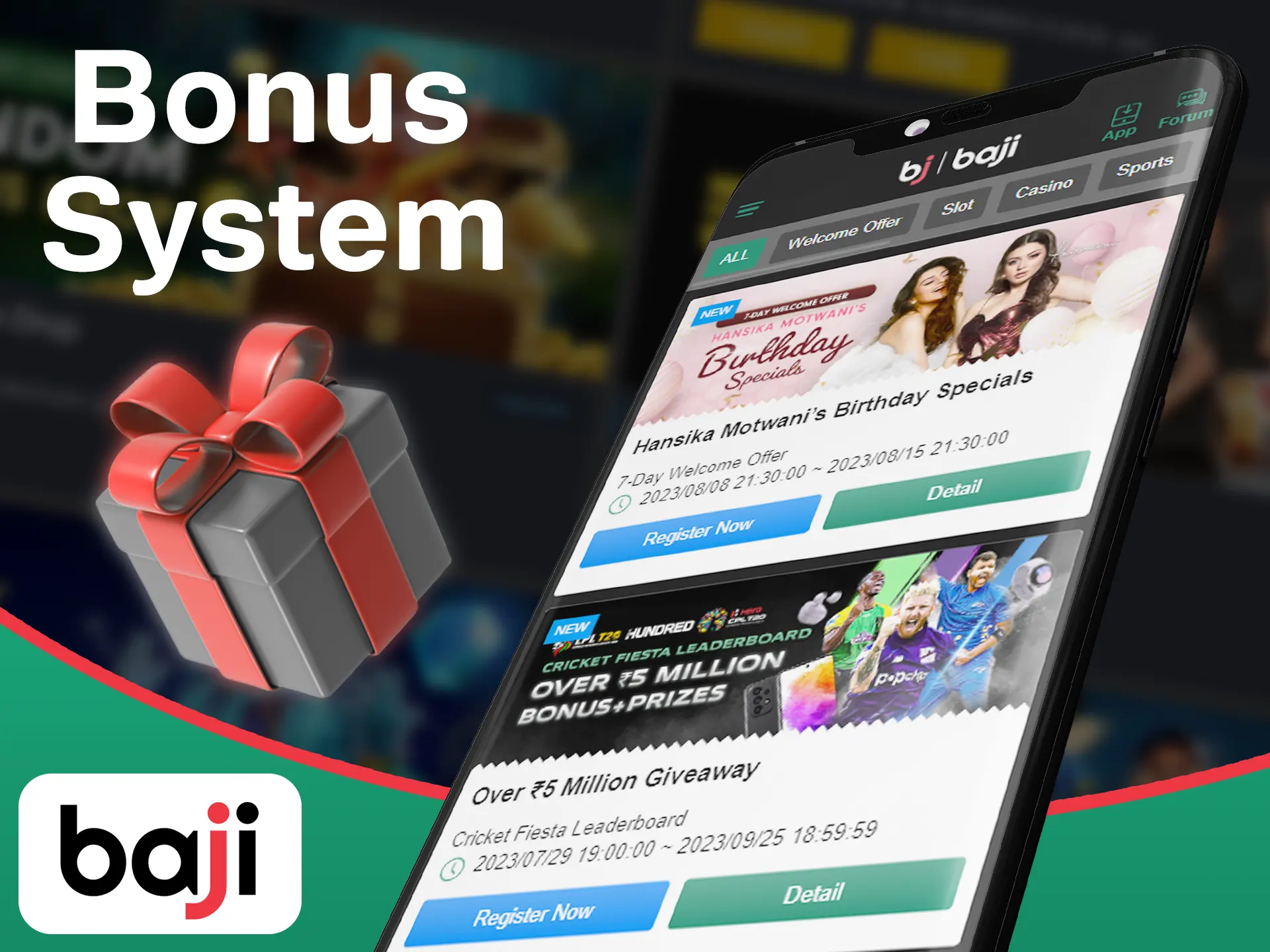 Learn more about the special Baji bonus system.
