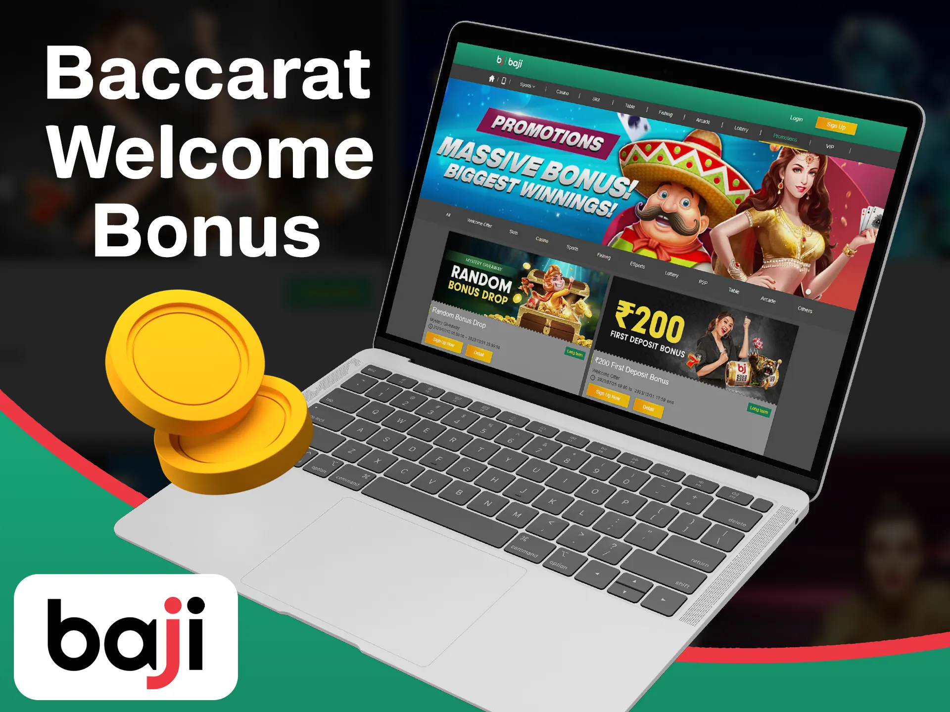 Get your baccarat welcome bonus after playing it at the Baji.