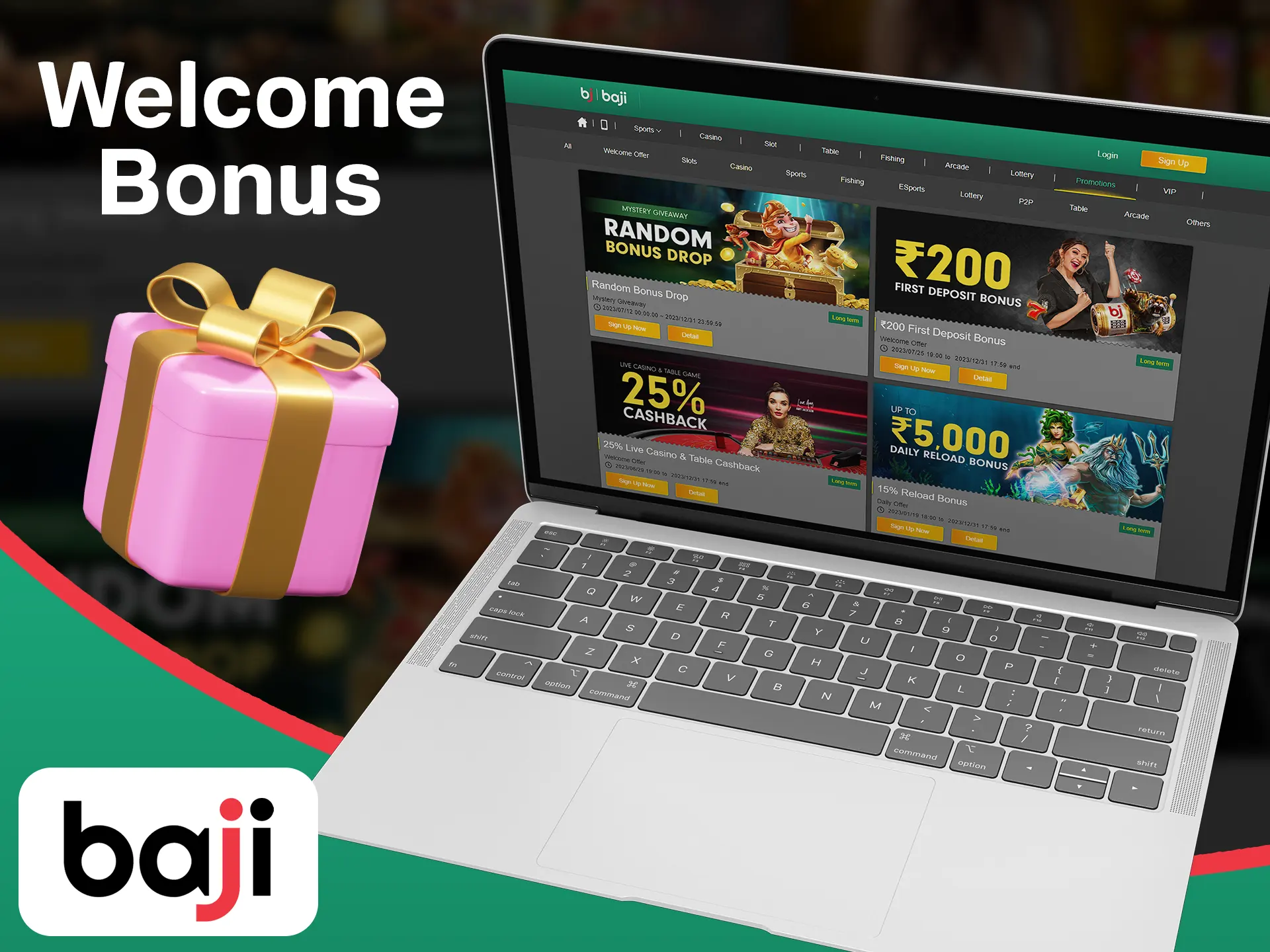 Win more money with the Baji dragon tiger welcome bonus.