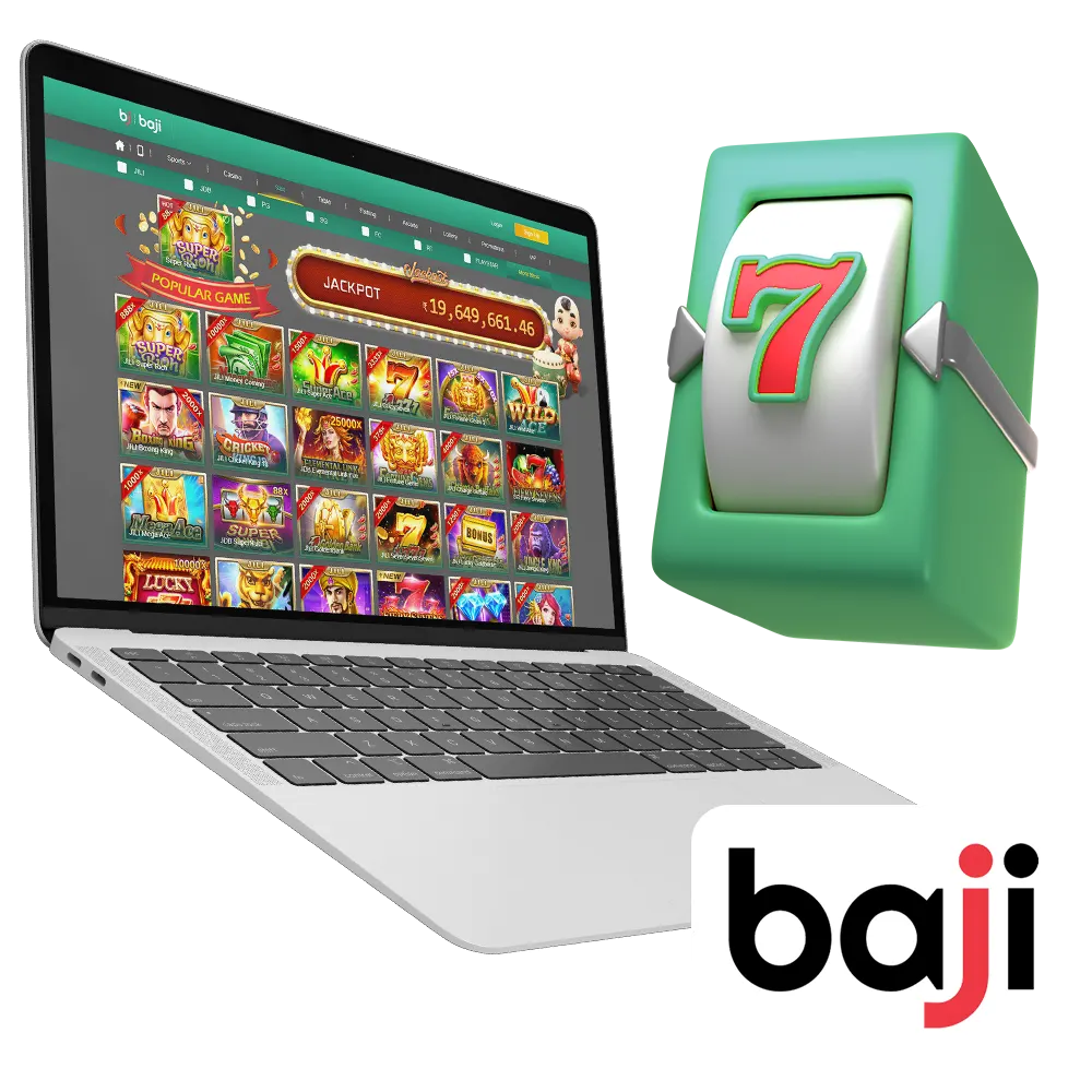 Spin your favorite slots at the Baji casino.