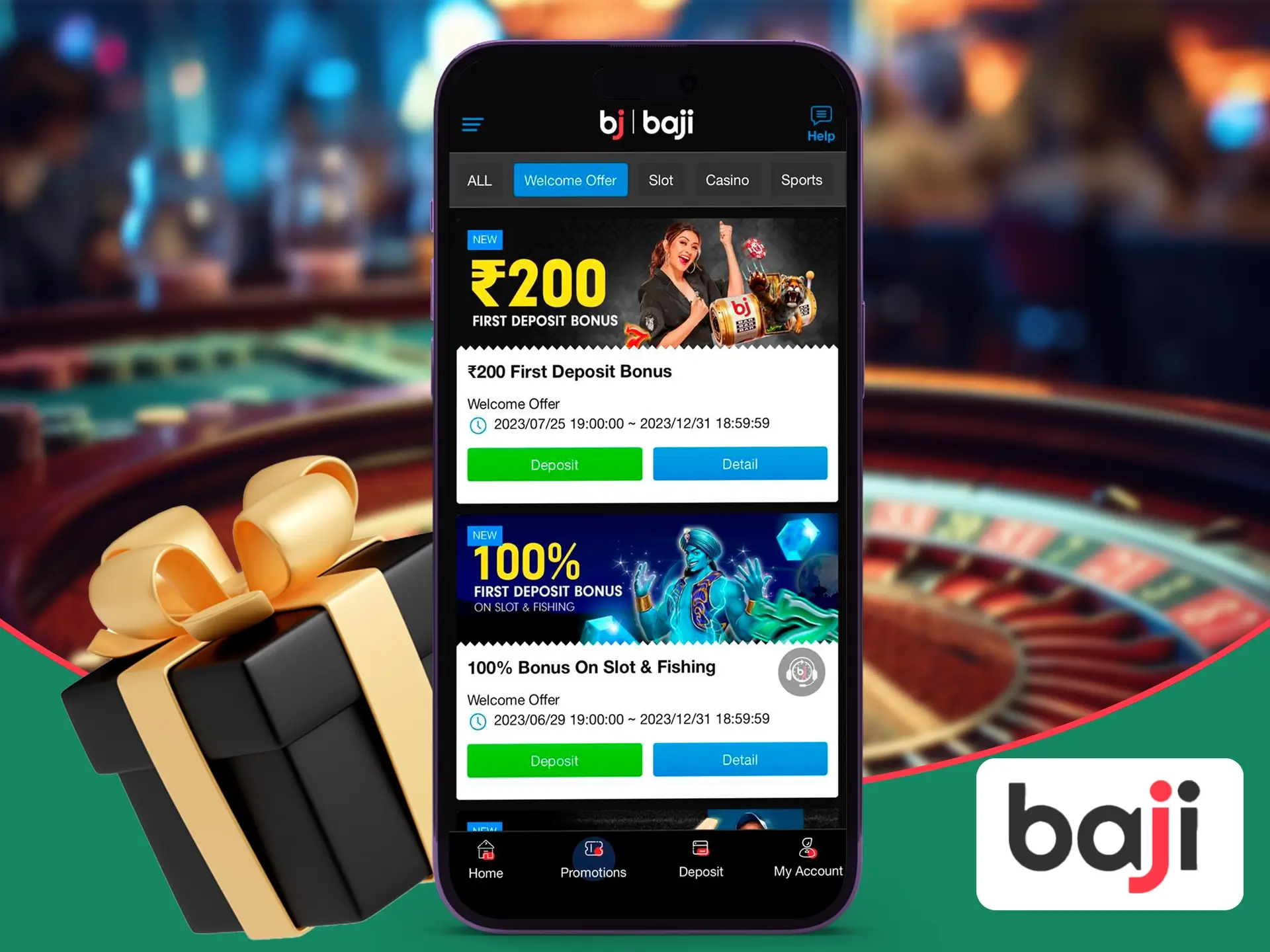 Today almost everyone uses a phone, so Baji has prepared a mobile app for you and a great welcome bonus as a gift.