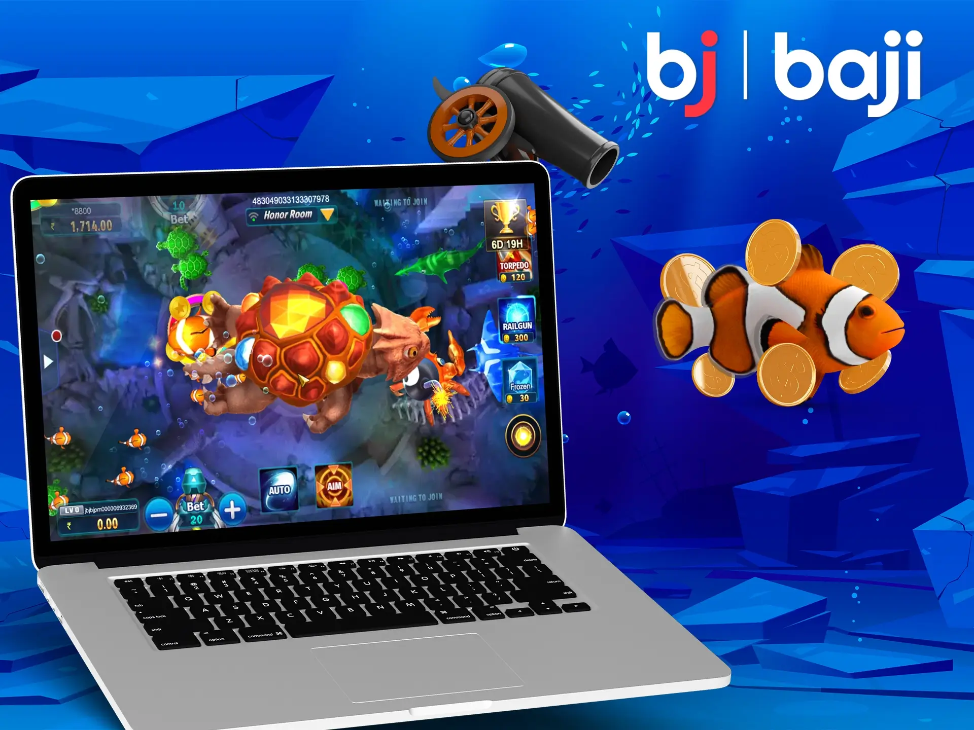 Choose your strategy, stock up on powerful weapons and go for victories with the fishy game in Baji.