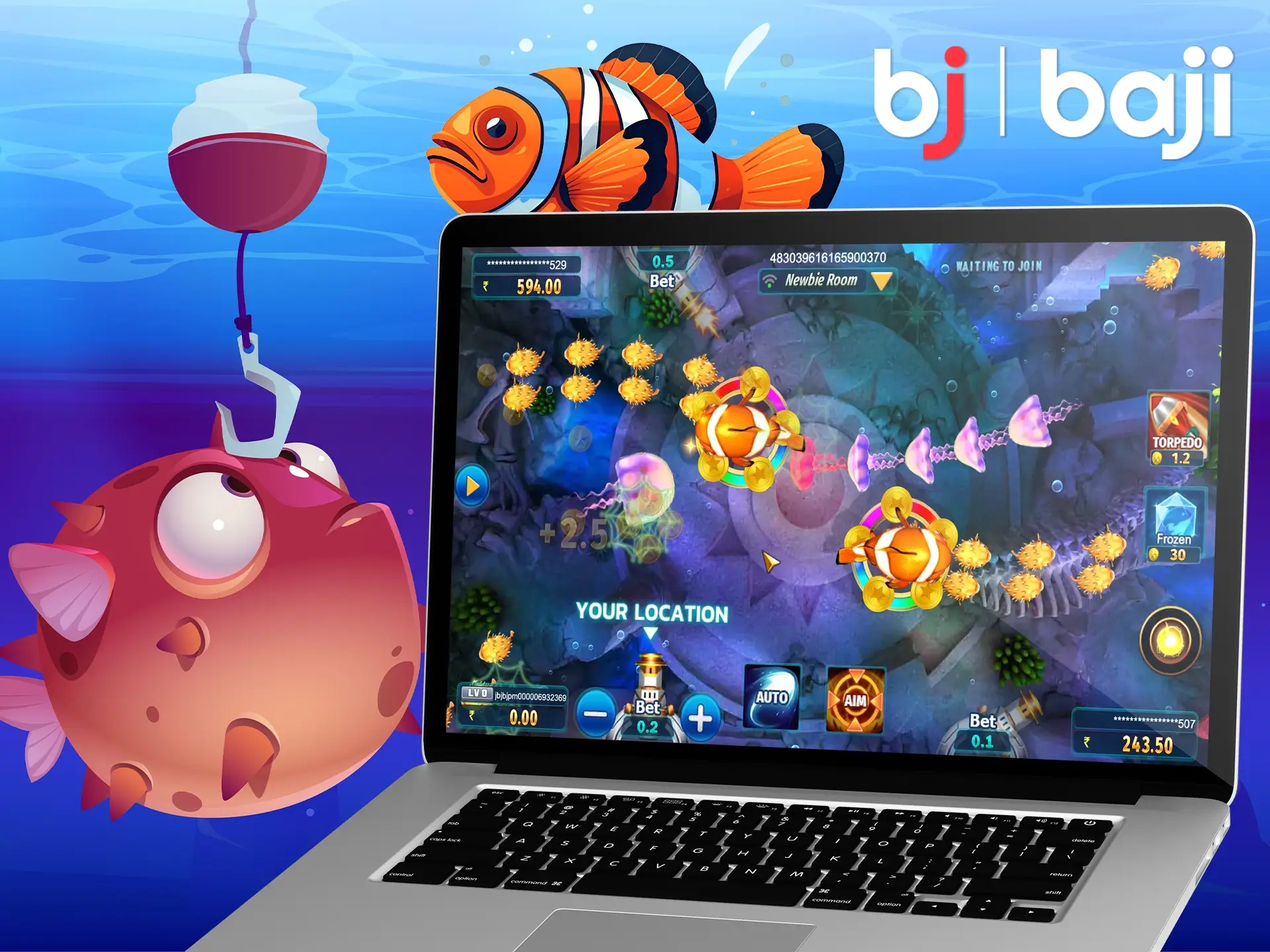 Play fish board games, but first practice your strength and skills in demo mode.