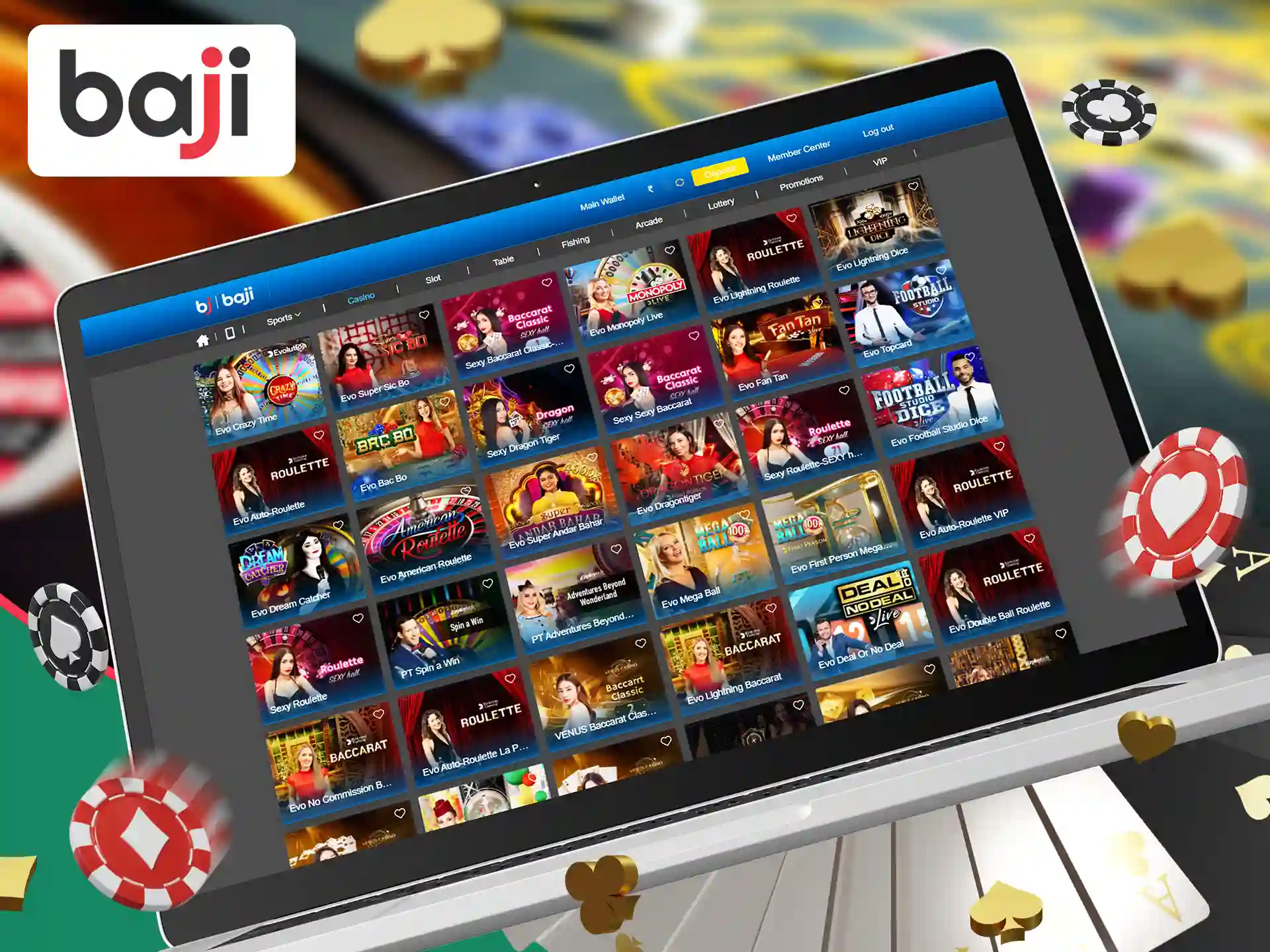 The Baji Bet website has tons of casino games and slots for all tastes, come in and play.