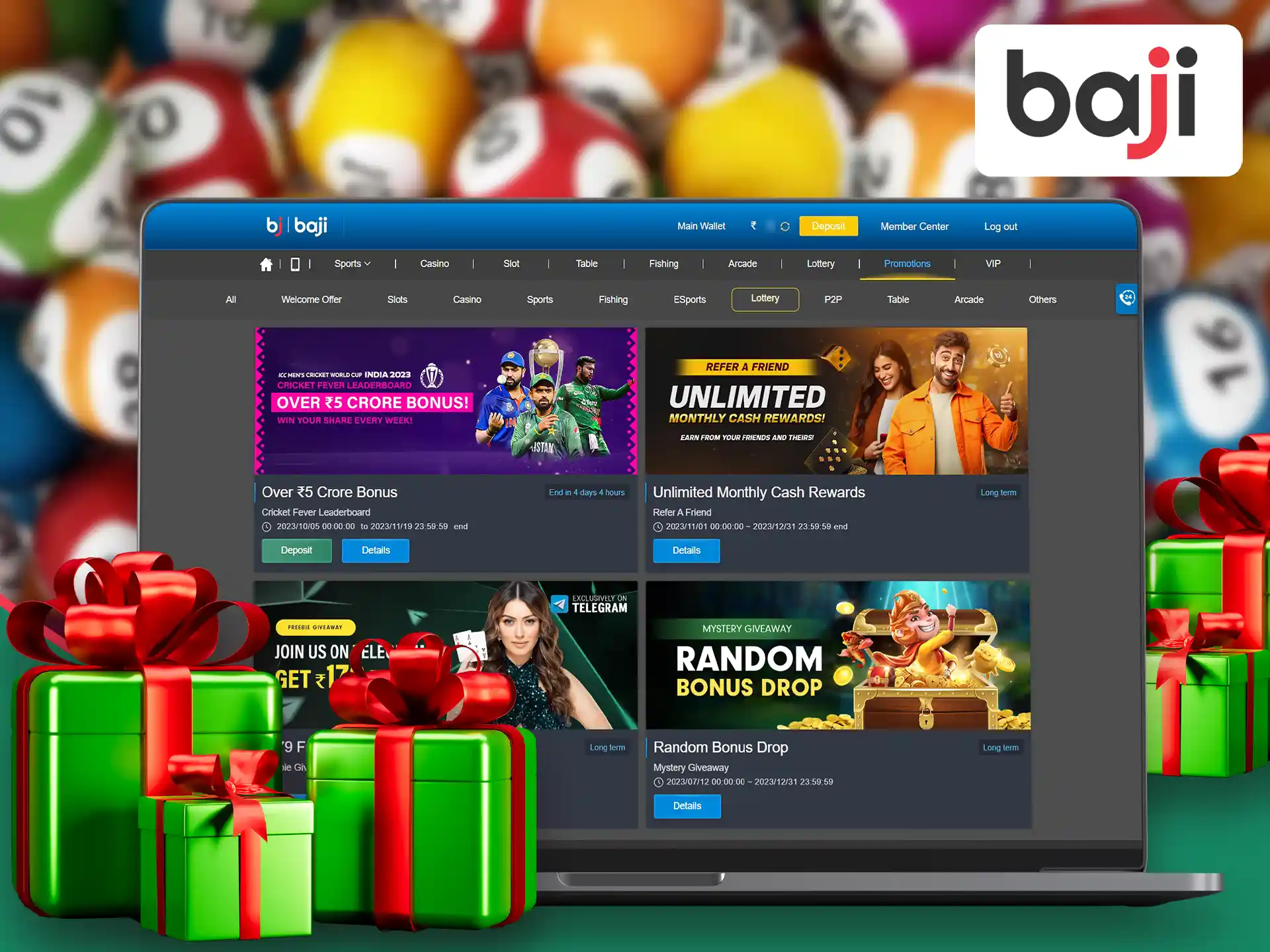 Baji Bet offers a generous bonus system for new and regular players.