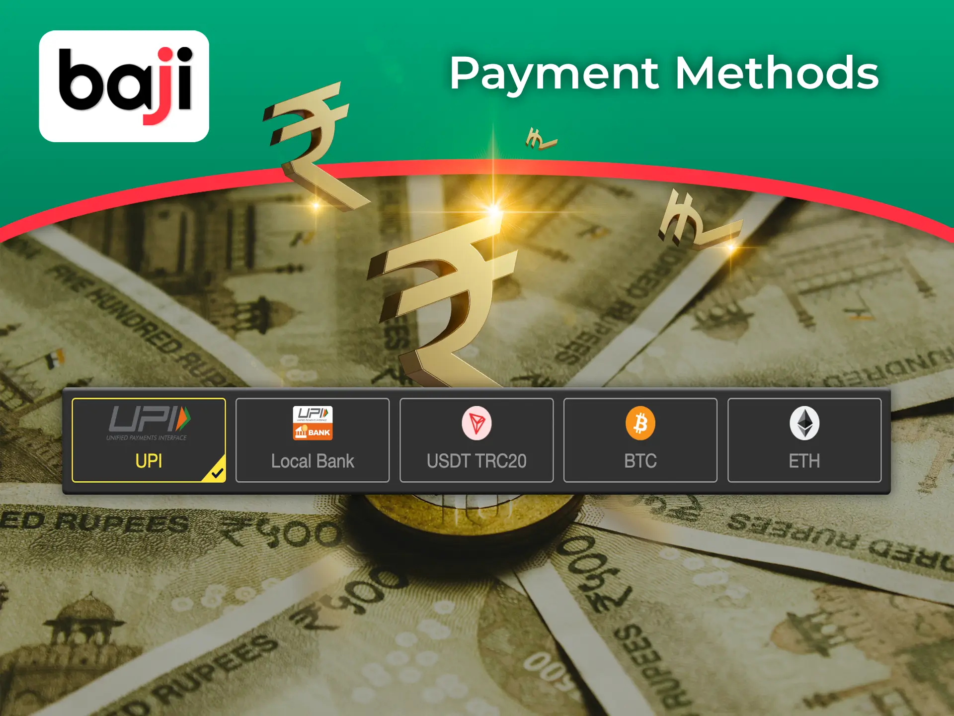 Choose the right and best recharge method for you on the Baji website.