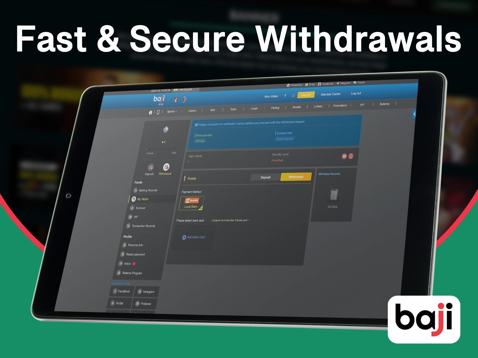Fast and secure payouts await you in the Baji Bet Affiliate program.