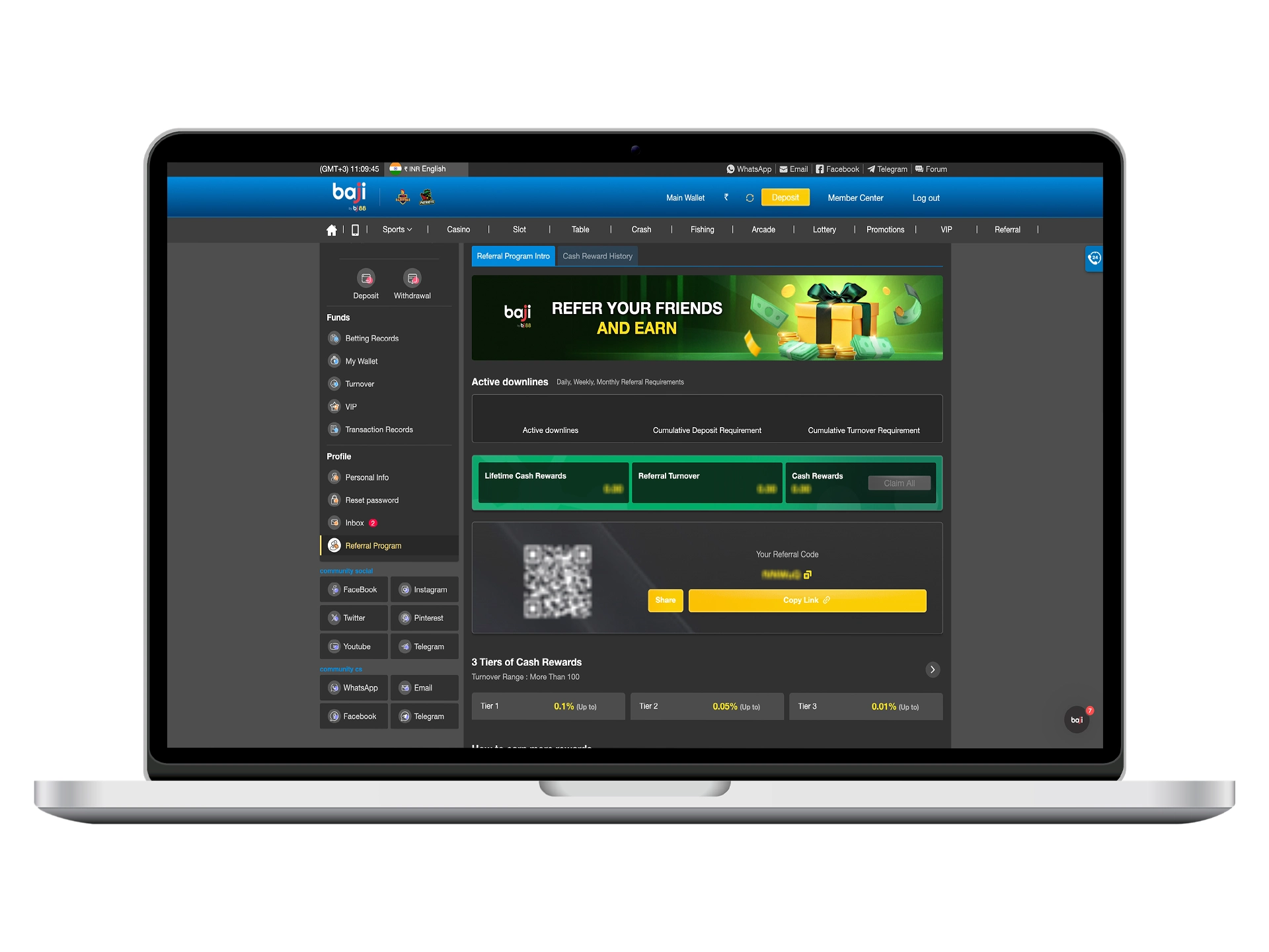 Get your personal referral link in the Baji Bet Affiliate program.