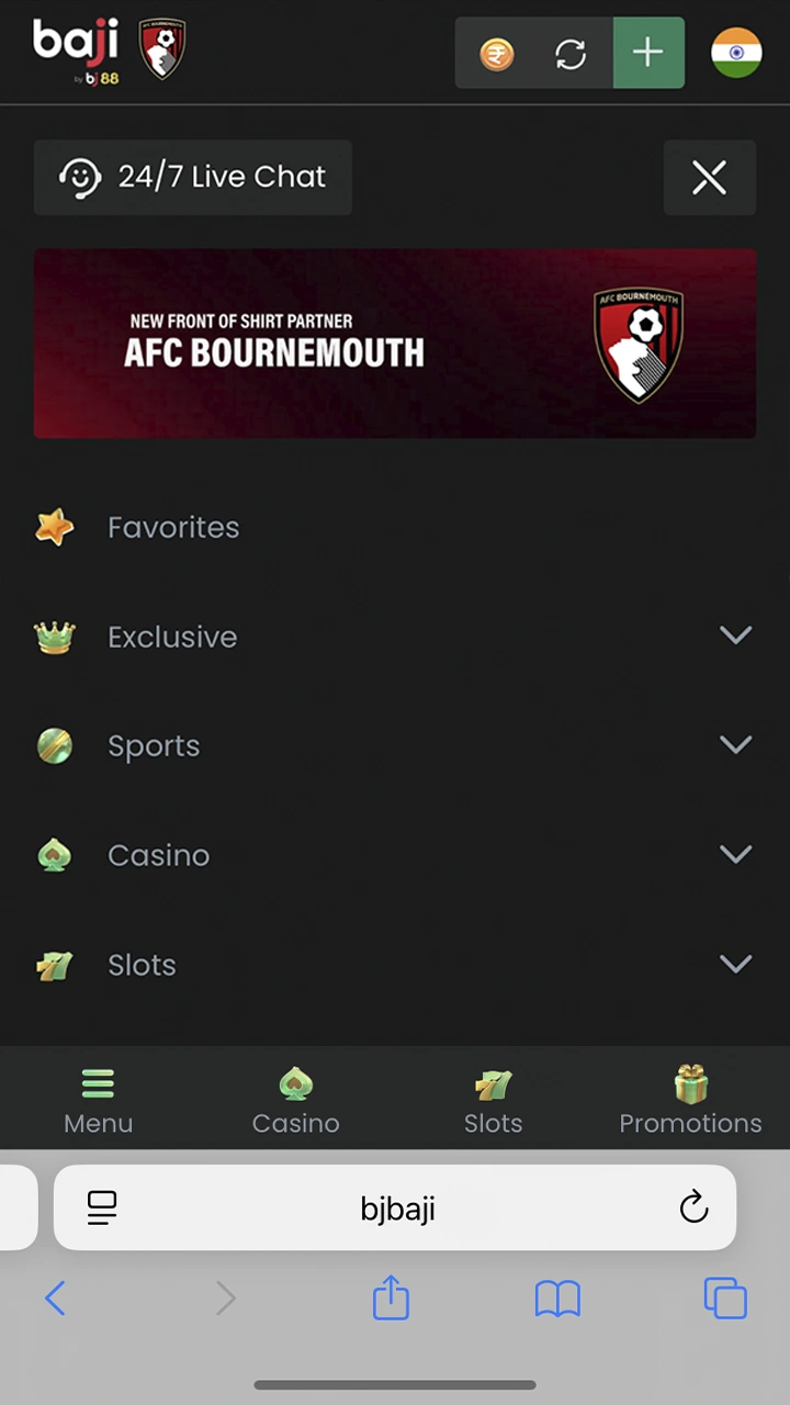 Start playing casino games and betting.