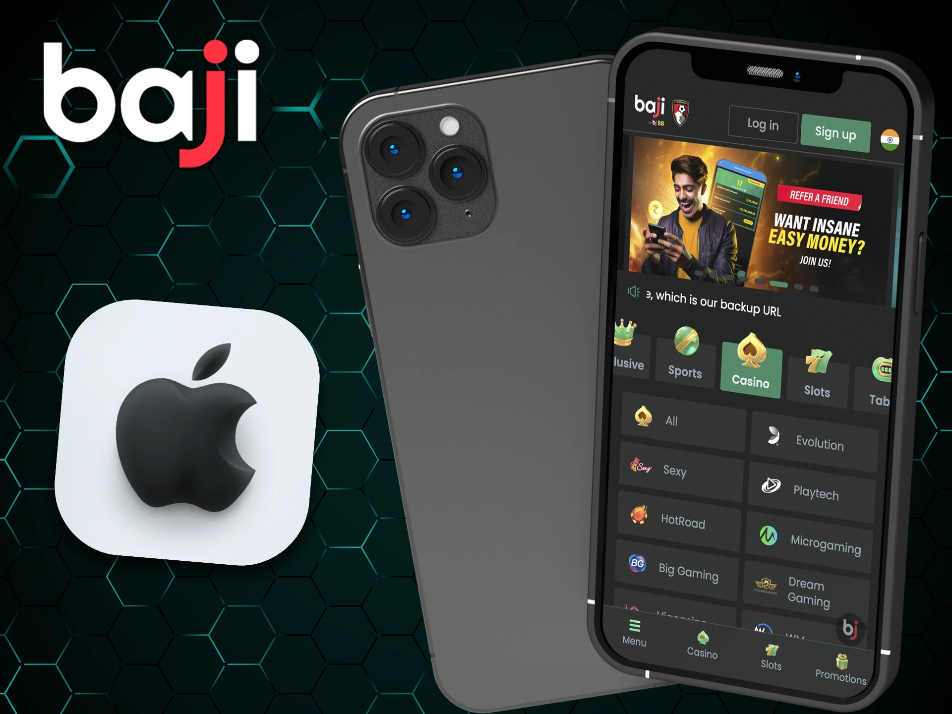 The Baji app can be installed on different iOS devices.