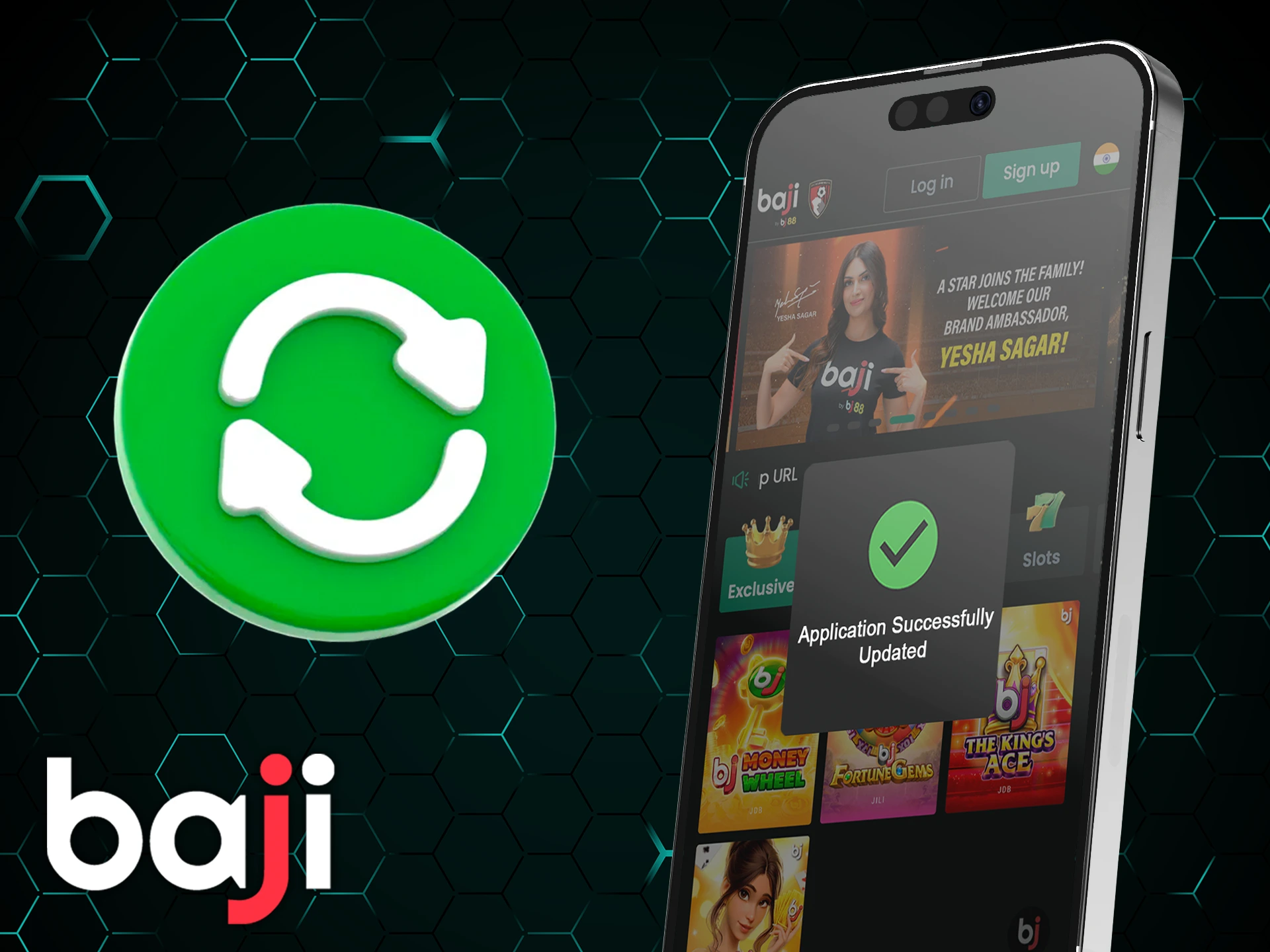 The Baji app can be updated after each signing in.