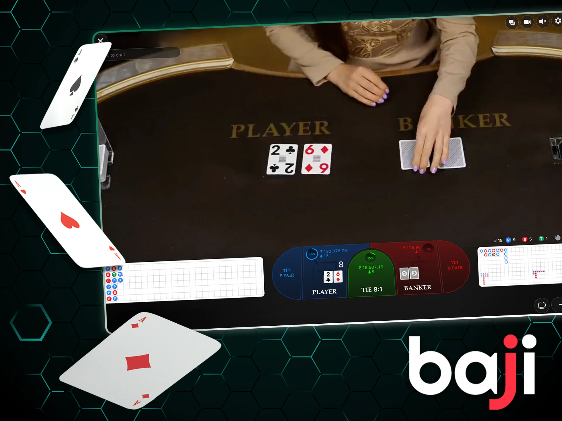 Try the faster and less profitable mini baccarat version.