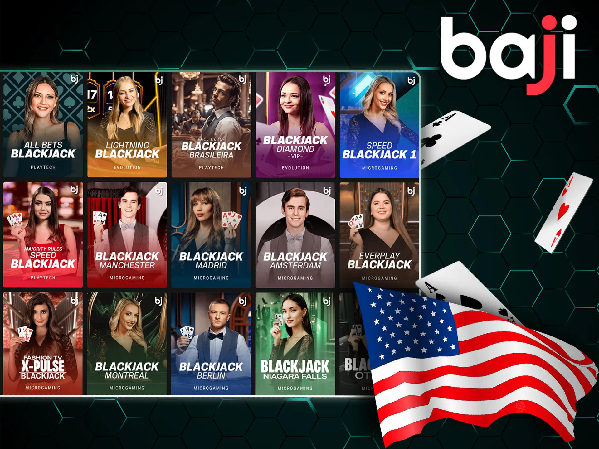 American blackjack is one of the best types of blackjack at the Baji casino.