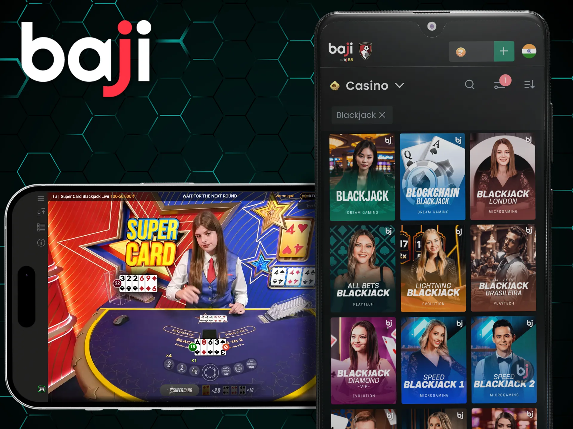 Play the blackjack app using the Baji app.