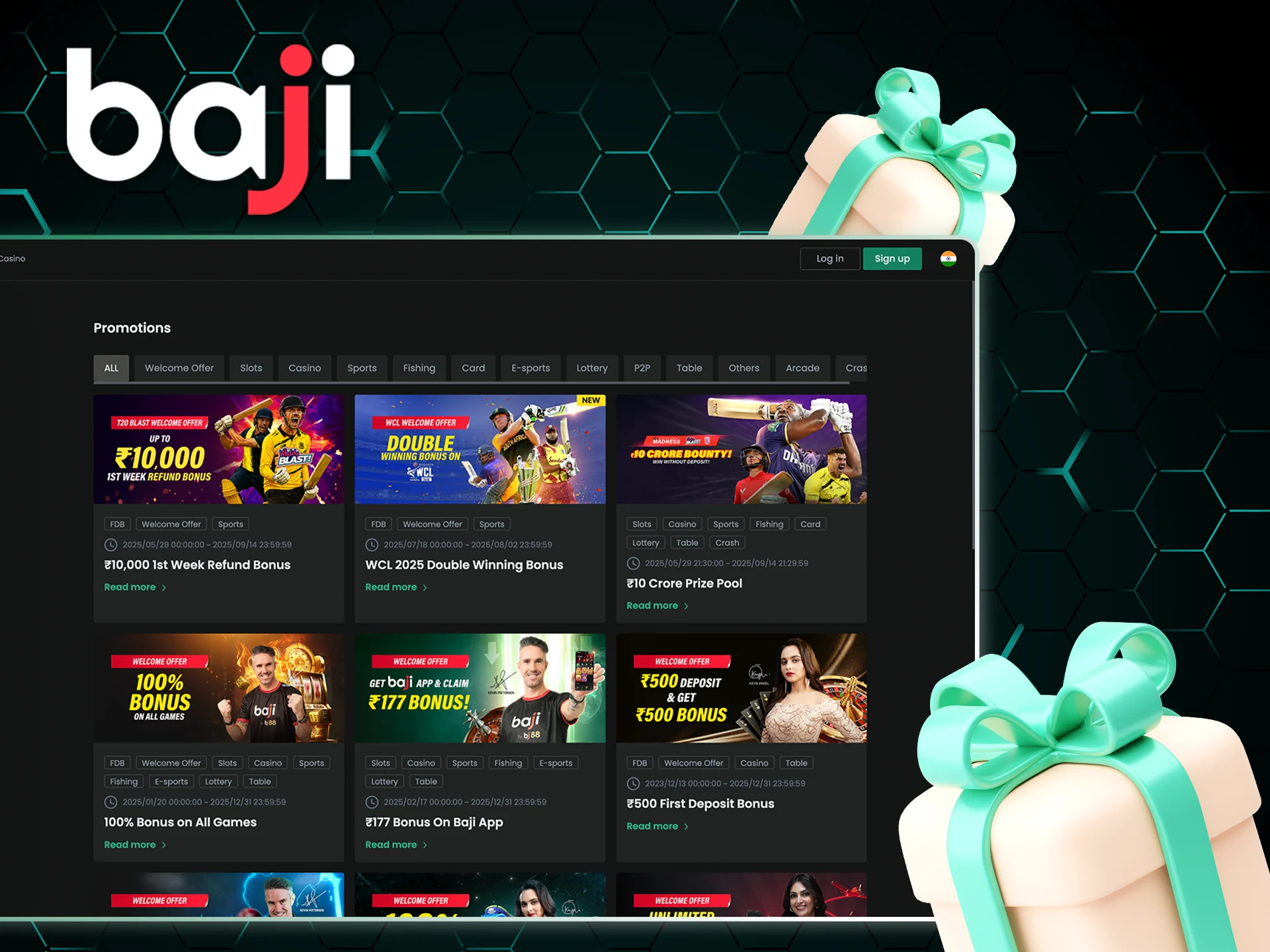 Claim your Baji reward by playing blackjack games.