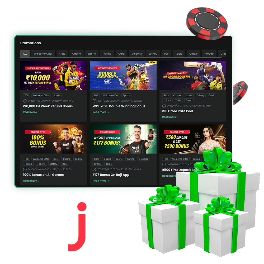 Baji Casino offers exciting bonuses for sports, slots, fishing, and arcade games.