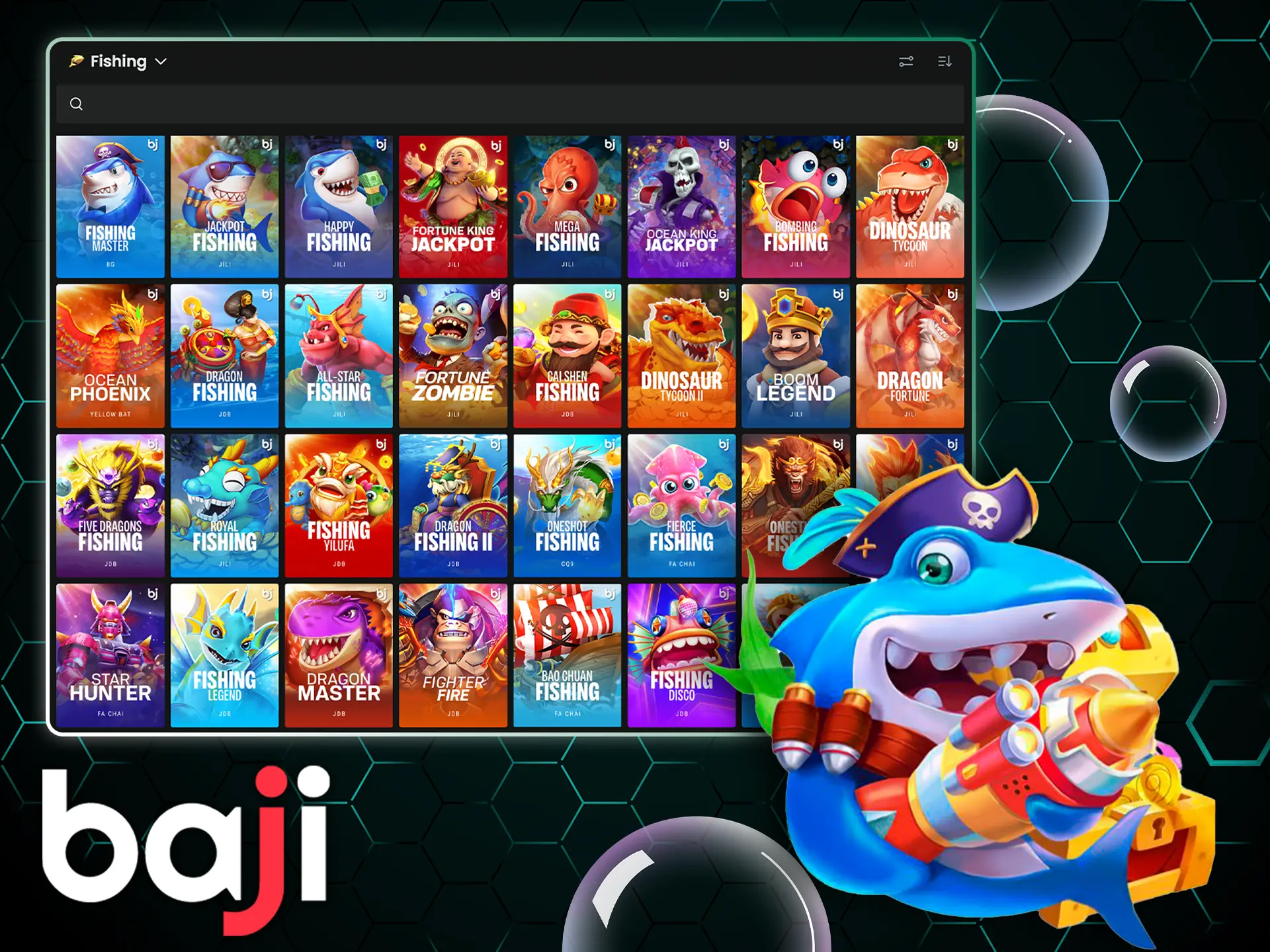 Baji Casino offers dynamic fishing games where bigger catches mean bigger winnings.