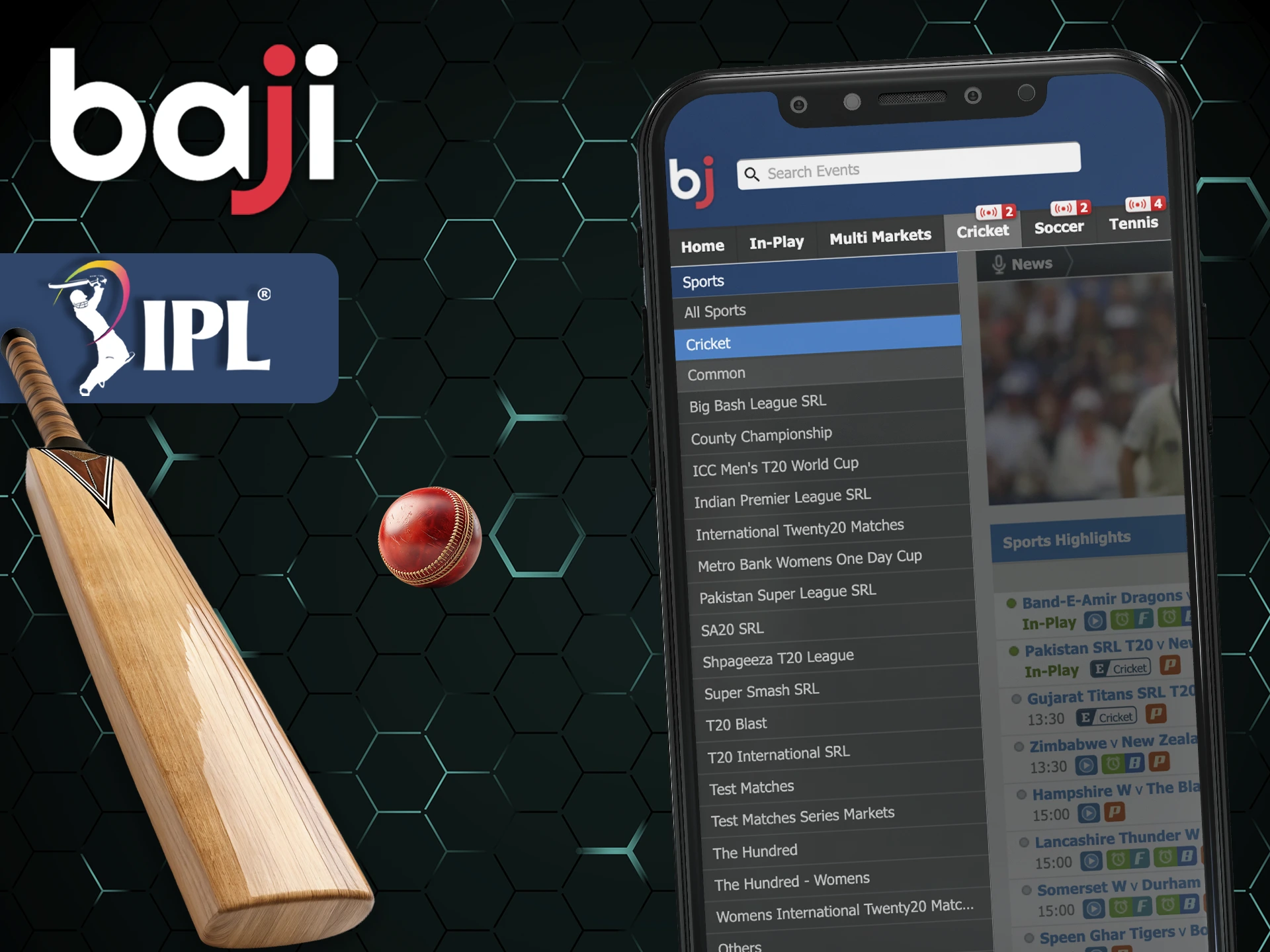 Use Baji app to bet on IPL.