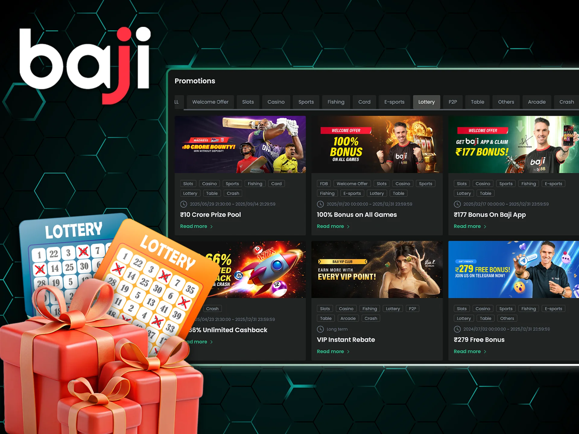 Baji Bet offers a generous bonus system for new and regular players.