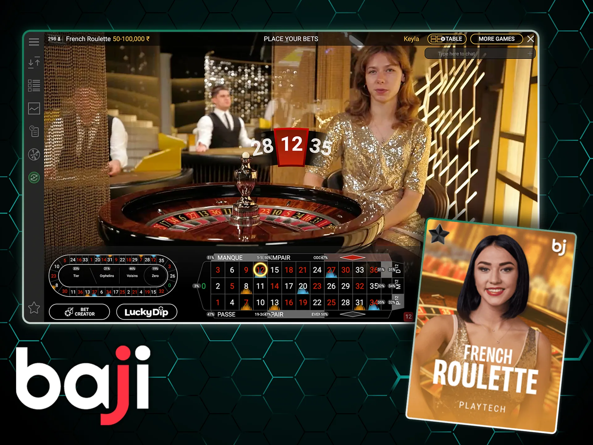 Play French type of roulette at the Baji.