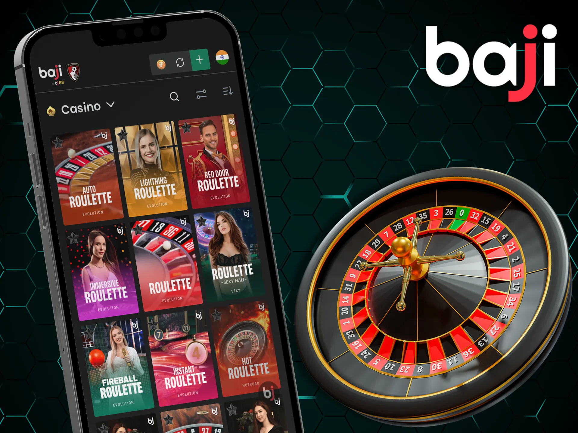 Spin roulettes with comfort in the Baji app.