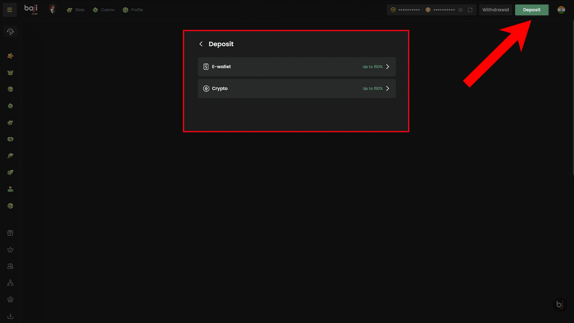 Make your first deposit.