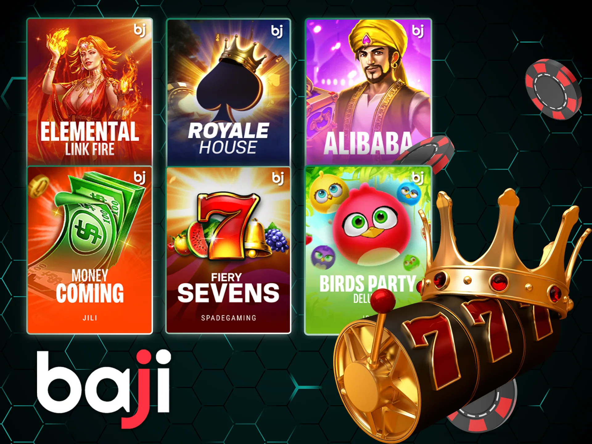 Spin the most popular slots on the Baji slots page.