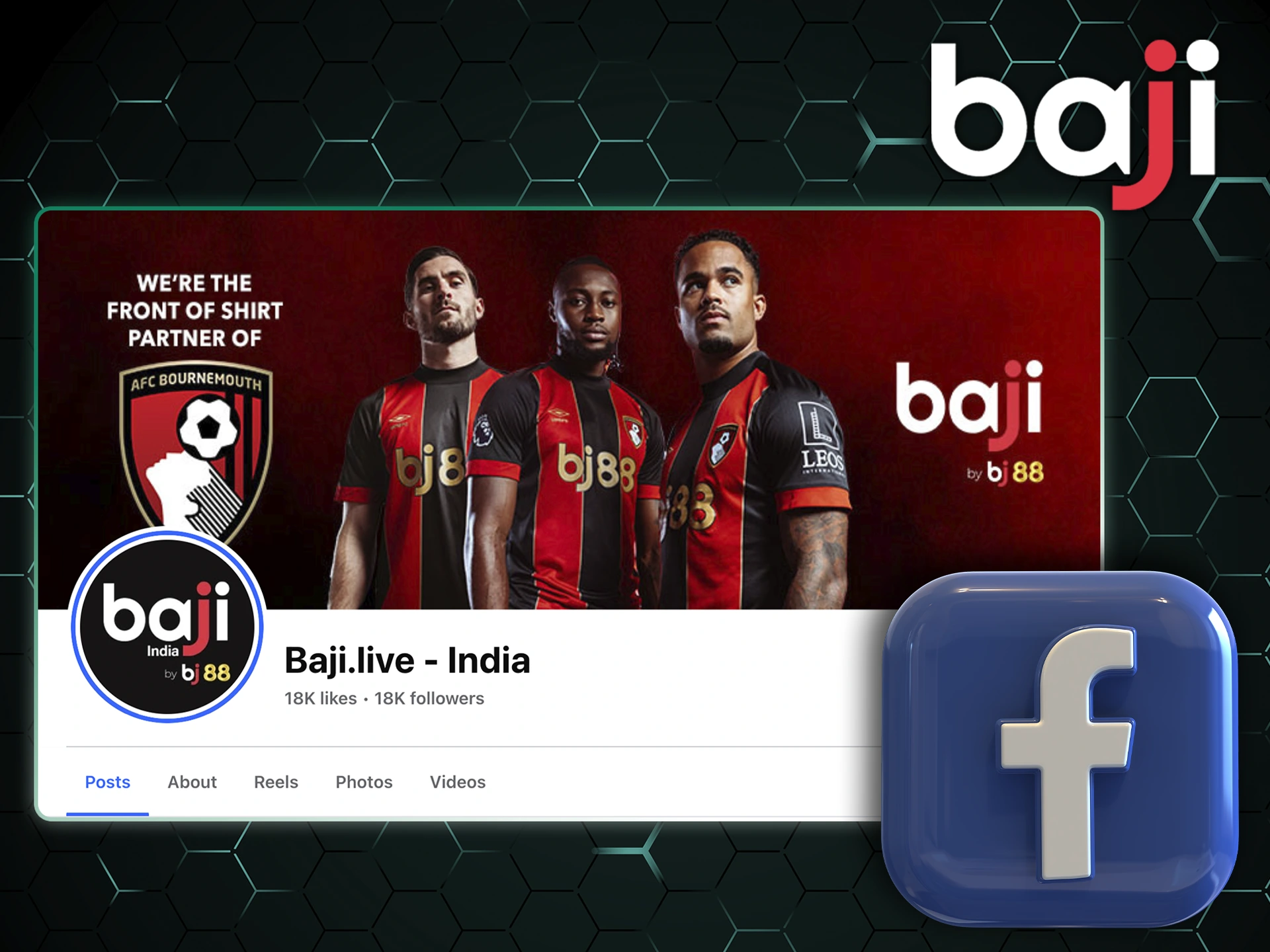 Send message to Baji using the official Facebook account.