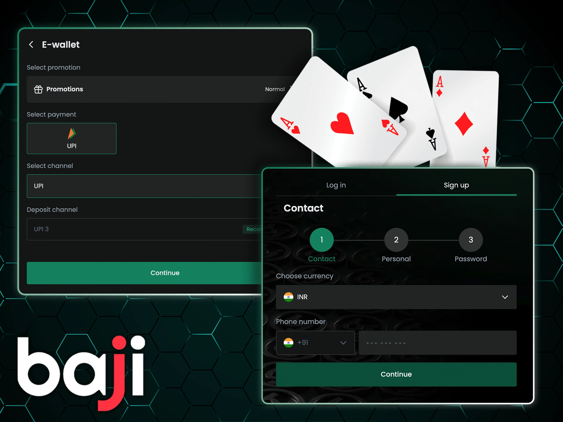 It's easy to play a teen patti game at the Baji.
