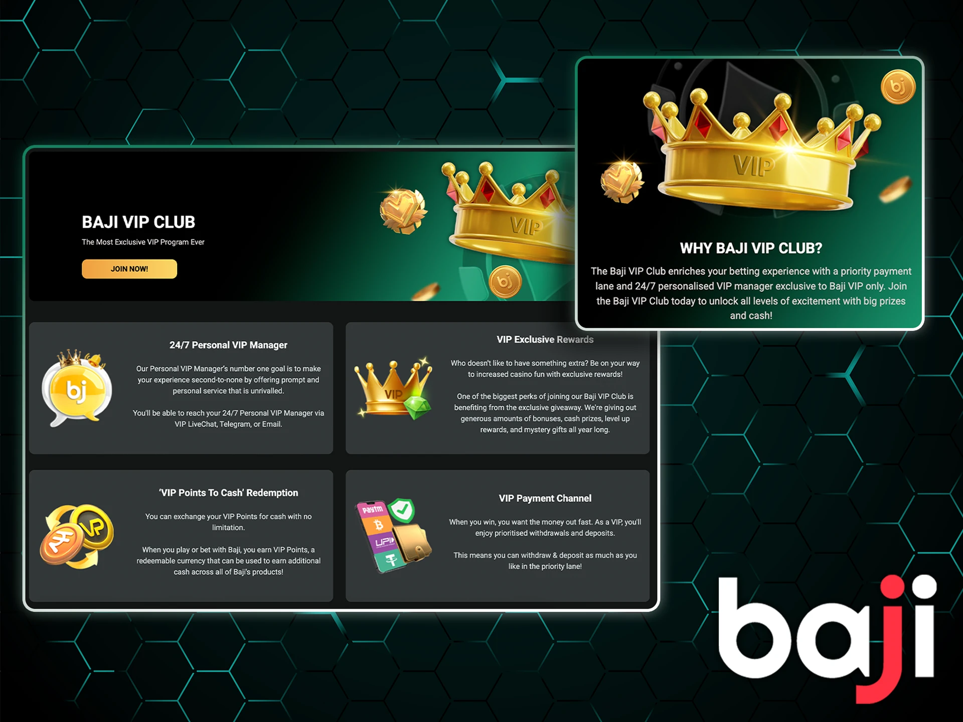 Find out more about the VIP program from Baji Bet.
